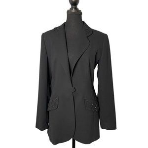 Vintage 90s Braemar Jeremy Scott Black Beaded Blazer